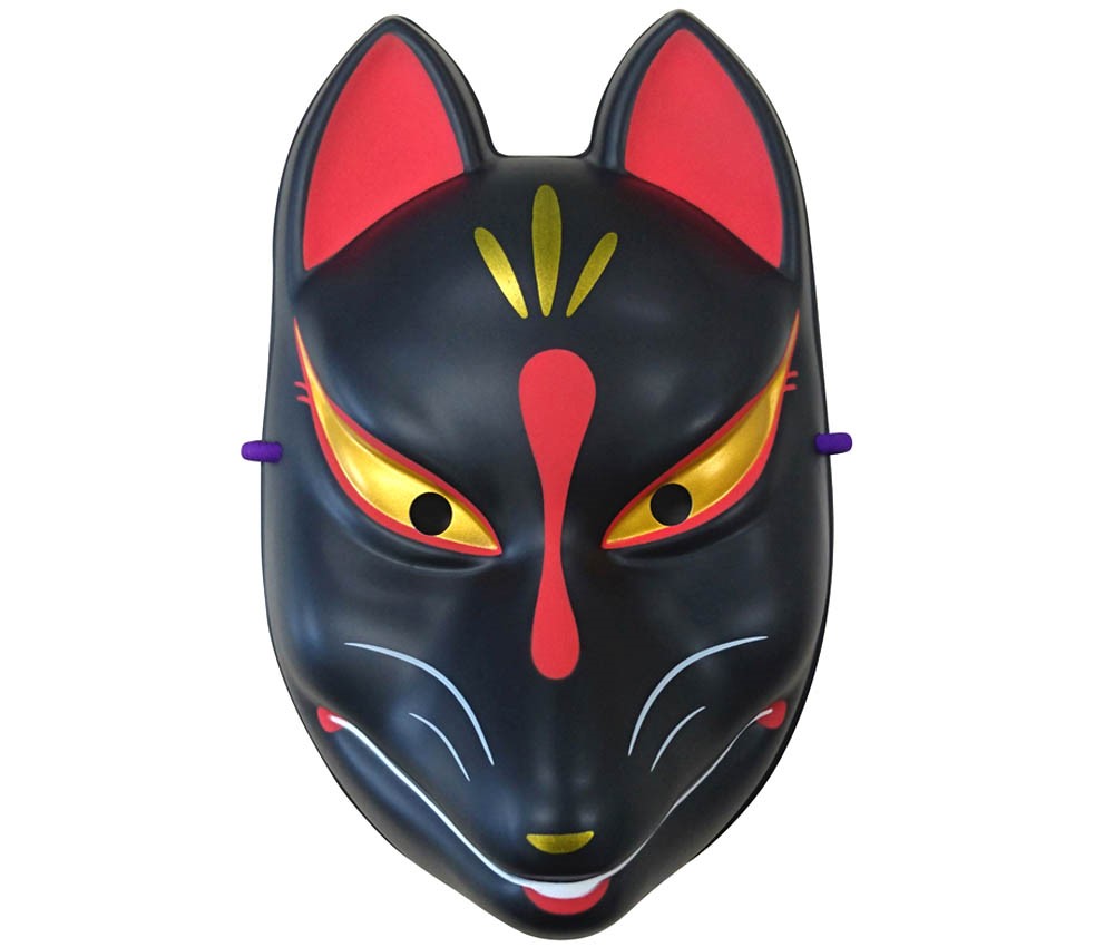 民芸品お面 黒狐（お面）